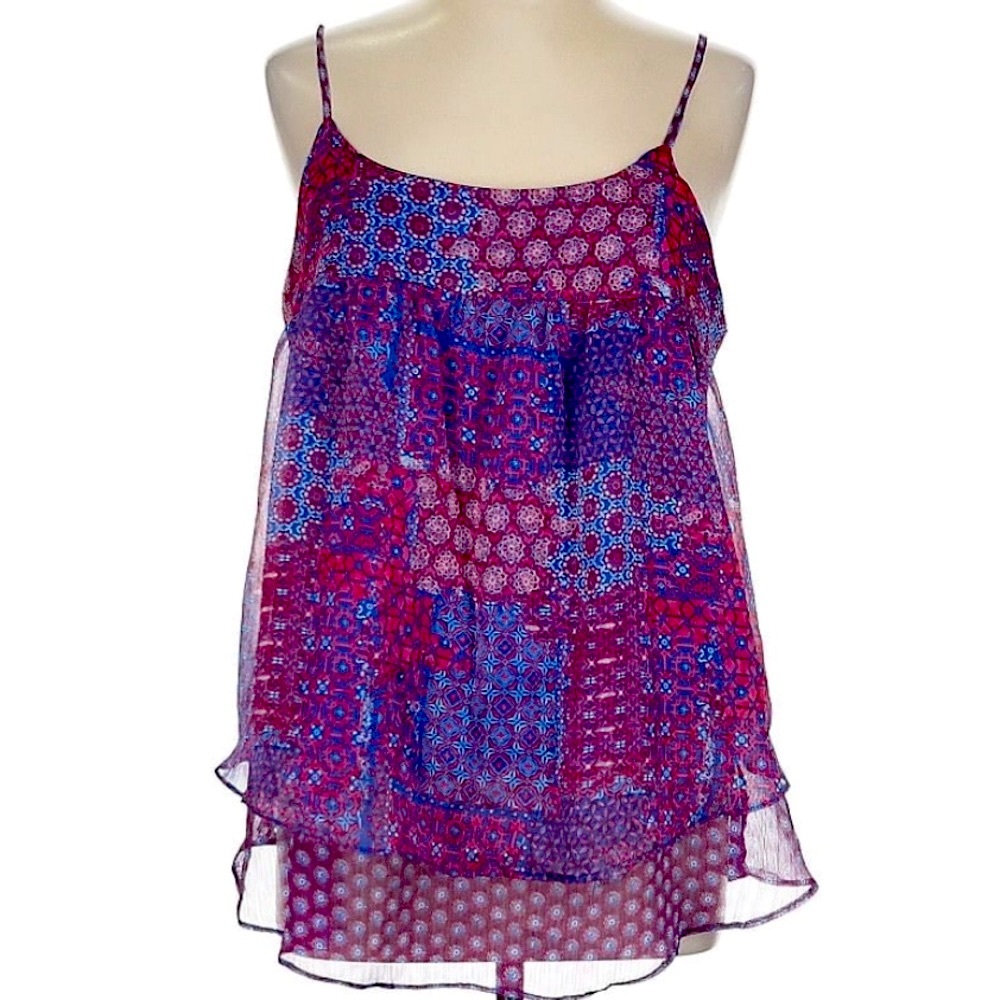 BOHO PAISLEY, LAYERED PURPLE TANK TOP
